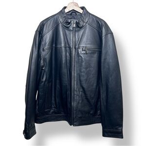 Boston Harbour New Zealand Lamb Leather Jacket Black XL Men moto/cafe racer